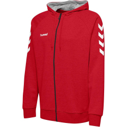 hummel GO Baumwoll Kapuzenjacke Kinder true red 164