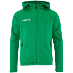 CRAFT Evolve 2.0 Brushed Kapuzen-Trainingsjacke Kinder 651000 - team green 122/128