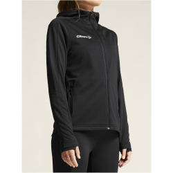 CRAFT Evolve 2.0 Brushed Kapuzen-Trainingsjacke Damen 999000 - black XS