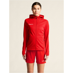 CRAFT Evolve 2.0 Brushed Kapuzen-Trainingsjacke Damen 430000 - bright red XS