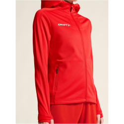 CRAFT Evolve 2.0 Brushed Kapuzen-Trainingsjacke Damen 430000 - bright red XS