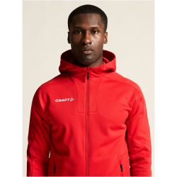 CRAFT Evolve 2.0 Brushed Kapuzen-Trainingsjacke Herren 430000 - bright red XS