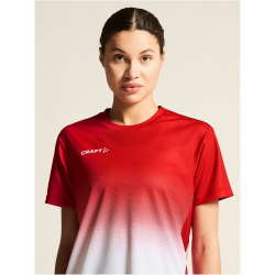 CRAFT Evolve 2.0 Structured Graphic Trainingsshirt Damen 430900 - bright red/white XS