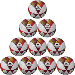 10er Ballpaket erima Hybrid Futsal rot/gelb 4