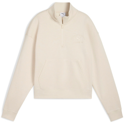 PUMA Class Comfort 1/2-Zip Shorts Fleece Crew Sweatshirt Damen