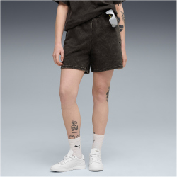 PUMA Essentials Elevated Wash 5" High-Waist French Terry Sweatshorts Damen