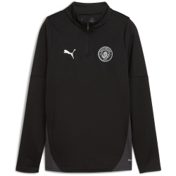 PUMA Manchester City FC Training 1/4-Zip Trainings-Top 2025/26 Kinder 14 - PUMA black/PUMA silver 128