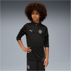 PUMA Manchester City FC Training 1/4-Zip Trainings-Top 2025/26 Kinder 14 - PUMA black/PUMA silver 128