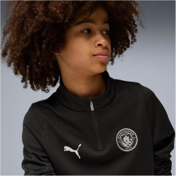 PUMA Manchester City FC Training 1/4-Zip Trainings-Top 2025/26 Kinder 14 - PUMA black/PUMA silver 128