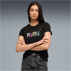 PUMA Graphic Stacked T-Shirt Damen 01 - PUMA black XS