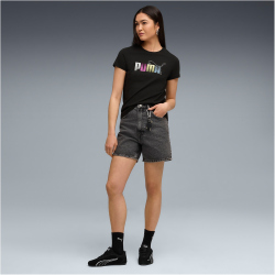 PUMA Graphic Stacked T-Shirt Damen 01 - PUMA black XS