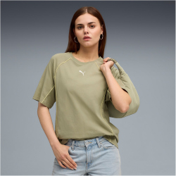 PUMA Sport Relaxed T-Shirt Damen 82 - lux army XS