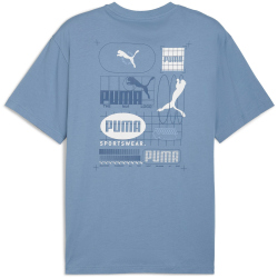 PUMA Graphic Grid T-Shirt Herren 34 - cool blue XL
