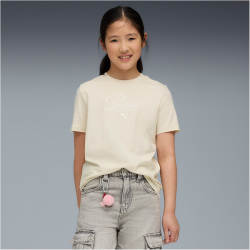 PUMA Essentials Script T-Shirt Mädchen 87 - alpine snow 152