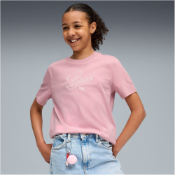 PUMA Essentials Script T-Shirt Mädchen 65 - poised pink 176
