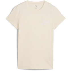 PUMA Essentials Script T-Shirt Damen 87 - alpine snow XS