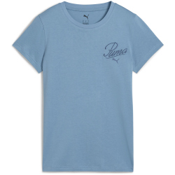 PUMA Essentials Script T-Shirt Damen 34 - cool blue XS