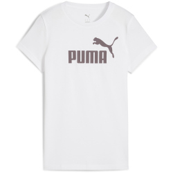 PUMA Essentials No. 1 Logo T-Shirt Damen 53 - PUMA white/raisin L