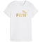 PUMA Essentials Metallic No. 1 Logo T-Shirt Damen 52 - PUMA white/metallic gold XS