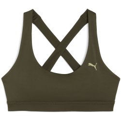 PUMA Cloudspun Mid Support Sport-BH Damen 70 - dark olive L