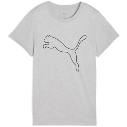 PUMA Tad Essential Heather Logo Trainingsshirt Damen 04 - light gray heather L