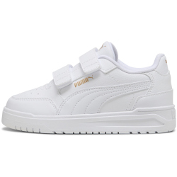 PUMA Shuffle Downtown Lo Sneaker mit Klettverschluss Kinder 01 - PUMA white/PUMA white/PUMA gold 29