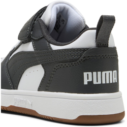 PUMA Rebound V6 Lo AC+ Sneaker mit Klettverschluss Kinder 27 - PUMA white/dusky gray/gum 32