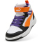 PUMA Rebound V6 Mid AC+ Sneaker Kinder 34 - PUMA white/orange glo/PUMA black 35
