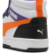 PUMA Rebound V6 Mid-Top Sneaker Kinder 34 - PUMA white/orange glo/PUMA black 37