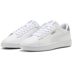 PUMA Smash 3.0 Leder-Sneaker 30 - PUMA white/silver mist/plum jam 38.5