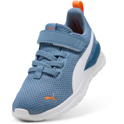 PUMA Anzarun Lite AC PS Kinder Sneaker mit Klettverschluss 45 - cool blue/puma white/orange glo 28