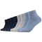 8er Pack s.Oliver Essentials Gekämmte Baumwolle Quarter Socken 0033 - denim mel. 35-38