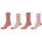 4er Pack s.Oliver Originals Organic Striped Crew Socken Damen 4262 - canyon rose 35-38