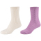 2er Pack s.Oliver Hygge Cable Stitch Crew Socken Damen 4150 - lavender 35-38