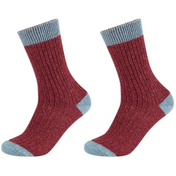 2er Pack s.Oliver Hygge Tweed Crew Socken 3877 - syrah 35-38