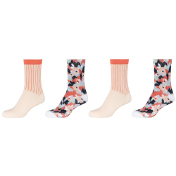 4er Pack s.Oliver Essentials Organic Flower Crew Socken...