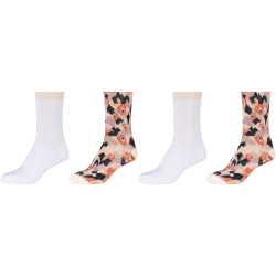 4er Pack s.Oliver Essentials Organic Flower Crew Socken...