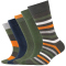 5er Pack s.Oliver Originals Organic Striped Crew Socken Kinder 7940 - climbing ivy 23-26