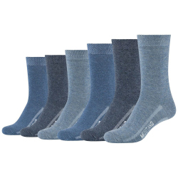 6er Pack Mustang Casual Bio-Baumwolle Crew Socken Damen...