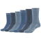 6er Pack Mustang Casual Bio-Baumwolle Crew Socken Damen 5303 - stone mix 35-38