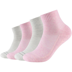 6er Pack camano Soft Walk Quarter Socken 4200 - rosé melange 39-42