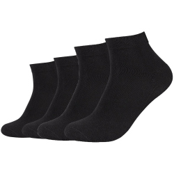 4er Pack camano Soft Bamboo Quarter Socken 9999 - black...