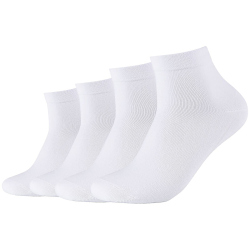 4er Pack camano Soft Bamboo Quarter Socken 1000 - white...