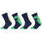 4er Pack camano Cosy Fancy Application Crew Socken Kinder 5801 - blue 35-38