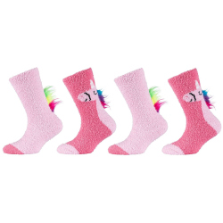 4er Pack camano Cosy Fancy Application Crew Socken Kinder...