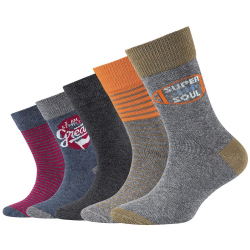 5er Pack camano Soft Crew Socken Kinder 9700 - dark grey...