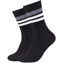 2er Pack camano Cosy Bamboo Striped Boot Crew Socken 9999...