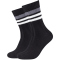2er Pack camano Cosy Bamboo Striped Boot Crew Socken 9999 - black 39-42