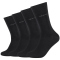 4er Pack camano Soft Bamboo Crew Socken 9999 - black 39-42