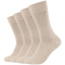 4er Pack camano Soft Bamboo Crew Socken 8200 - nature melange 39-42